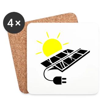 Photovoltaic System Solar Energy - Coasters (set of 4) - white - Front