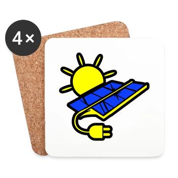Énergie solaire du système photovoltaïque - Dessous de verre (lot de 4) - blanc - Devant