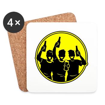 Bachelor Groom Team Bachelors - Dessous de verre (lot de 4) - blanc - Devant