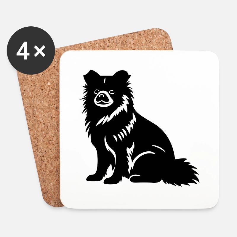 Zwergspitz Hund Pomeranian - Untersetzer (4er-Set) - Weiß