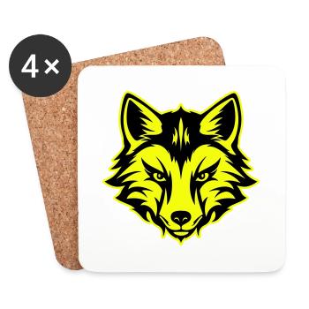Fuchs Kopf Porträt Symbol - Untersetzer (4er-Set) - Weiß - Vorne