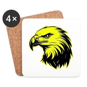 Adler Kopf Porträt Symbol - Untersetzer (4er-Set) - Weiß - Vorne