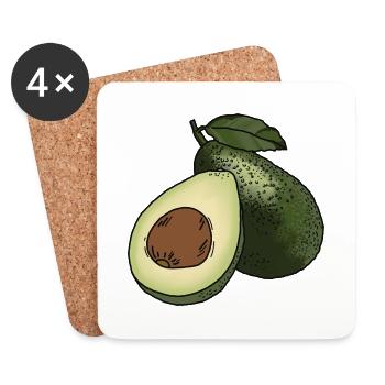 Avocado - Coasters (set of 4) - white - Front
