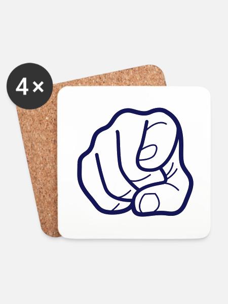 Fingerzeigen - Untersetzer (4er-Set) - Weiß