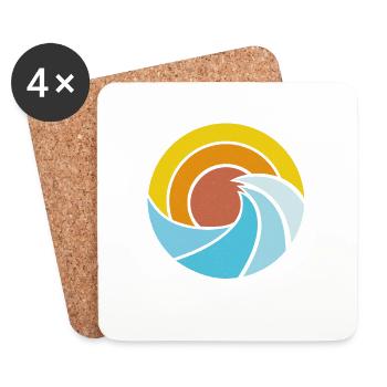 Ocean Sunset Logo - Untersetzer (4er-Set) - Weiß - Vorne