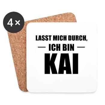 Kai Name Spruch Geschenk Idee - Untersetzer (4er-Set) - Weiß - Vorne