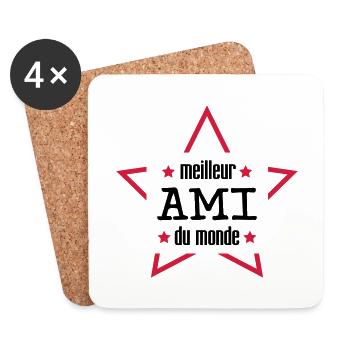 Meilleur Ami du Monde - Dessous de verre (lot de 4) - blanc - Devant