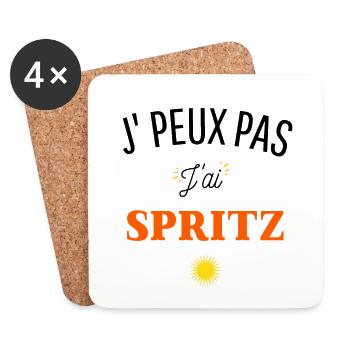 JE PEUX PAS J'AI APÉRO ITALIEN idée cadeau humour - Dessous de verre (lot de 4) - blanc - Devant