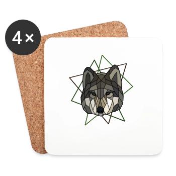 Wolf - Dessous de verre (lot de 4) - blanc - Devant