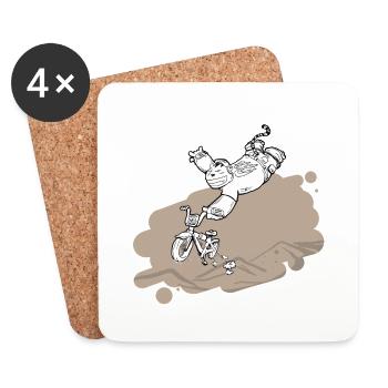 tigre biker jump - Dessous de verre (lot de 4) - blanc - Devant