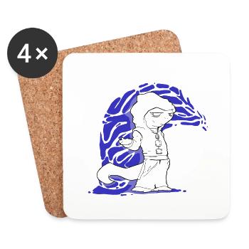 lezard wave - Dessous de verre (lot de 4) - blanc - Devant