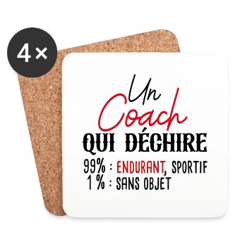 Coach Sportif Humour Cadeau Métier Sport - Dessous de verre (lot de 4) - blanc - Devant