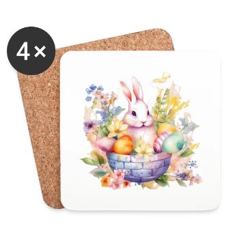 Frohe Ostern Hase Osterei für einen Osterhasen - Untersetzer (4er-Set) - Weiß - Vorne