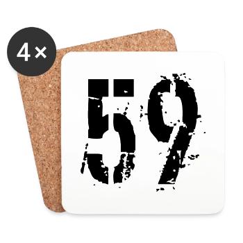 Nummer 59 - Untersetzer (4er-Set) - Weiß - Vorne