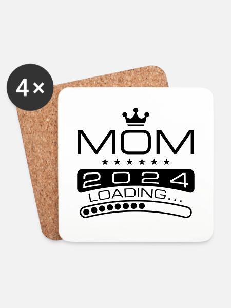 Mama 2024 Loading Mom - Untersetzer (4er-Set) - Weiß