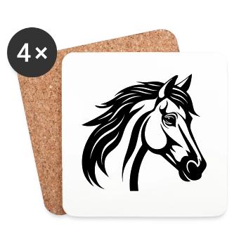 Horse Head - Coasters (set of 4) - white - Front