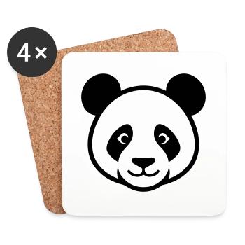 Panda Head - Coasters (set of 4) - white - Front