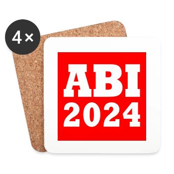Abi 2024 - Untersetzer (4er-Set) - Weiß - Vorne