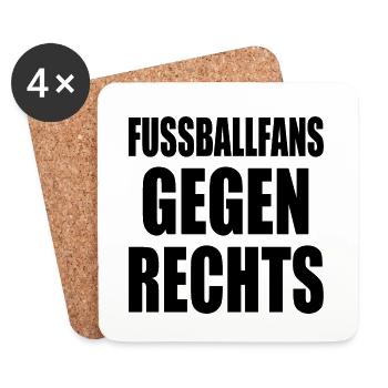 fussballfans gegen rechts - Untersetzer (4er-Set) - Weiß - Vorne