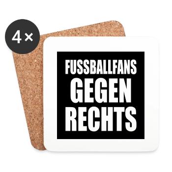 fussballfans gegen rechts - Untersetzer (4er-Set) - Weiß - Vorne