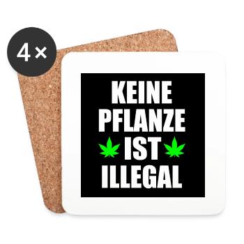 keine pflanze ist illegal - Untersetzer (4er-Set) - Weiß - Vorne