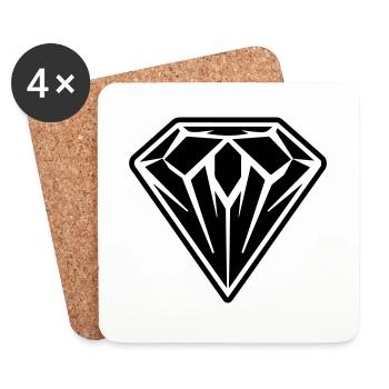 Diamond Symbol Logo - Coasters (set of 4) - white - Front