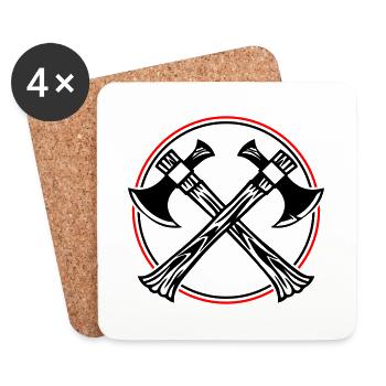 Axe Icon - Coasters (set of 4) - white - Front