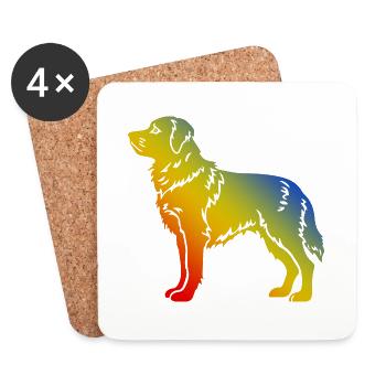 Chien samoyède - Dessous de verre (lot de 4) - blanc - Devant