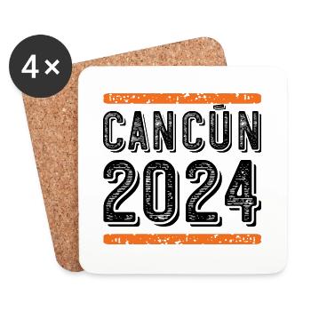 Cancun Millésime 2024 - Dessous de verre (lot de 4) - blanc - Devant