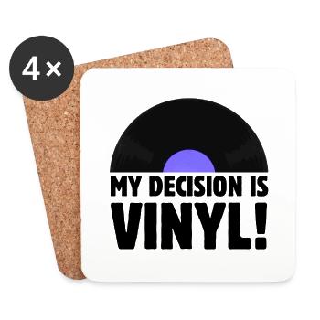 My decision is vinyl! - Coasters (set of 4) - white - Front