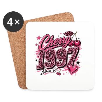 Cherry 1997 Leopard Glam - Coasters (set of 4) - white - Front