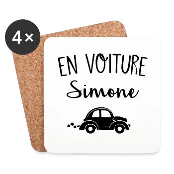 En voiture Simone - Dessous de verre (lot de 4) - blanc - Devant