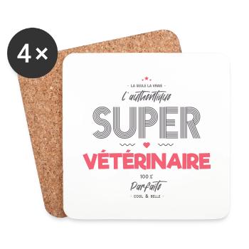 L authentique super vétérinaire - Dessous de verre (lot de 4) - blanc - Devant