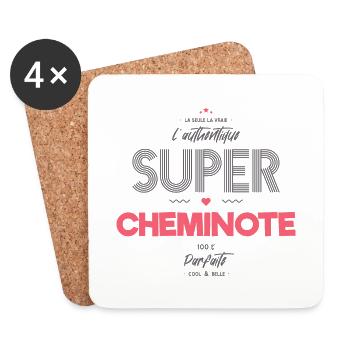 L authentique super cheminote - Dessous de verre (lot de 4) - blanc - Devant