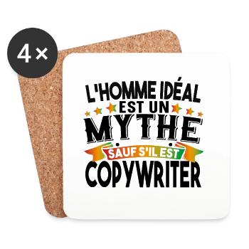 Copywriter Copywriting Editeur Writer Littérature - Dessous de verre (lot de 4) - blanc - Devant