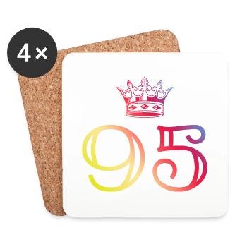 95 Number crown - Coasters (set of 4) - white - Front