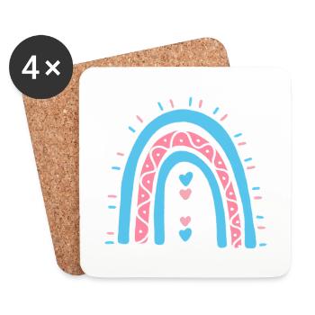 Transgender Boho Regenbogen Trans Pride - Untersetzer (4er-Set) - Weiß - Vorne