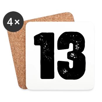 13 number jersey - Coasters (set of 4) - white - Front