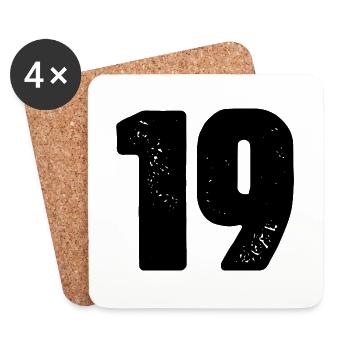19 number jersey - Coasters (set of 4) - white - Front