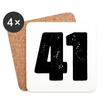 41 number jersey - Coasters (set of 4) - white - Front