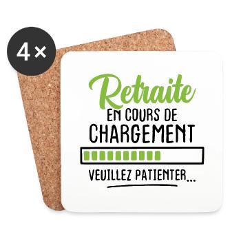 Retraite en cours de chargement veuillez patienter - Dessous de verre (lot de 4) - blanc - Devant
