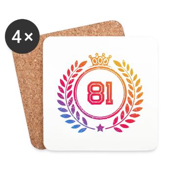 81 Couronne numérique - Dessous de verre (lot de 4) - blanc - Devant