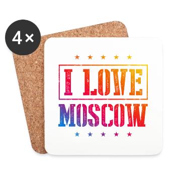 I Love Moscow - Coasters (set of 4) - white - Front