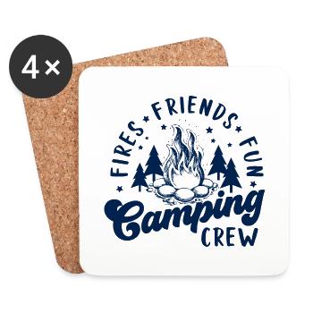 Fires Friends Fun Camping Crew - Coasters (set of 4) - white - Front