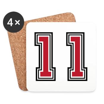 11 Number symbol - Coasters (set of 4) - white - Front