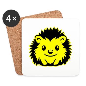 Igel Comic Niedlich - Untersetzer (4er-Set) - Weiß - Vorne
