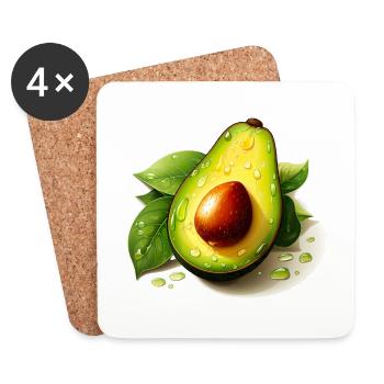 Avocado für einen Avocado Liebhaber und Sportler - Untersetzer (4er-Set) - Weiß - Vorne