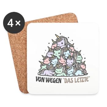 Drôle de dicton de licorne - Dessous de verre (lot de 4) - blanc - Devant