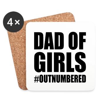 Dad of girls outnumbered - Dessous de verre (lot de 4) - blanc - Devant