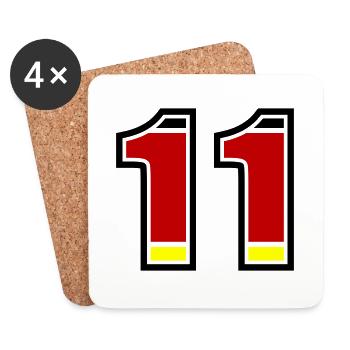 11 Number Germany Jersey - Coasters (set of 4) - white - Front
